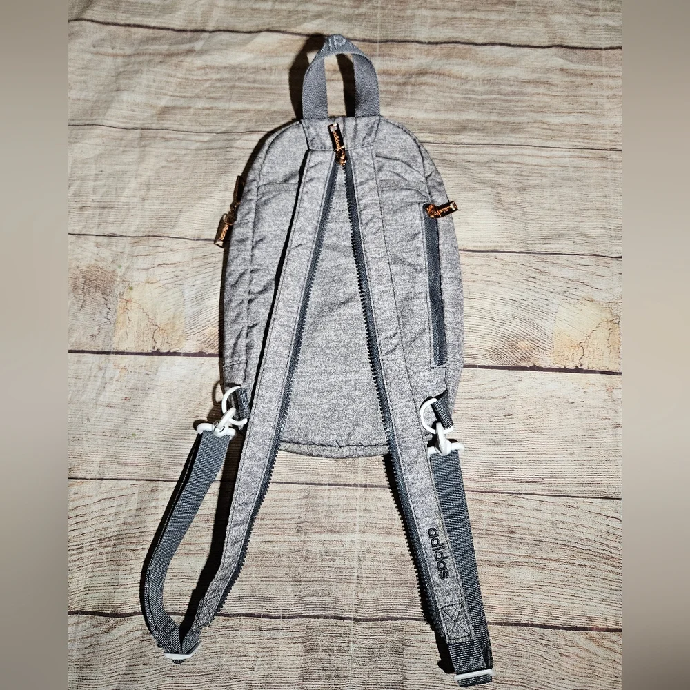 Adidas Essentials Jersey Gray Convertible Crossbody Sling Bag Backback